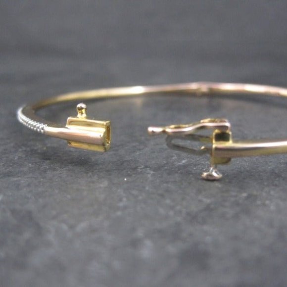 14K ROSE Gold Vermeil Sterling Diamond Bangle Bracelet 7 Inches Macys - Picture 6 of 16